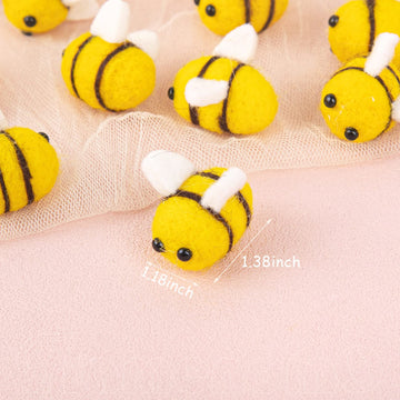 Framendino, 100 Pack Cute Wool Felt Bumble Bees Mini Crafts Bee For Diy Craft Decoration