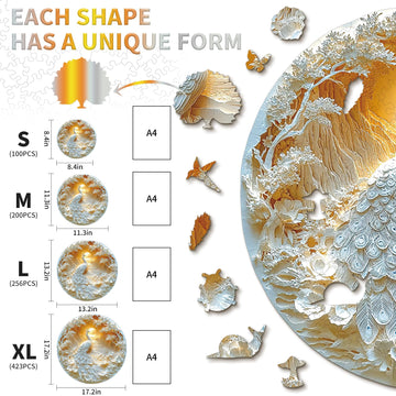 KAAYEE Wooden Puzzles for mature-themeds 3D Visual Effect Beautiful Peacock Wooden Jigsaw Puzzle Unique Shape Wood Puzzle mature-themed Birthday Gifts for Puzzle Lovers Family Games (L-13.2 * 13.2 in-256pcs)