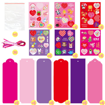 Fancy Land Valentines Bookmark Craft Kits Valentines Day Craft for Kids Classroom Home Fun Activities 30 Pack