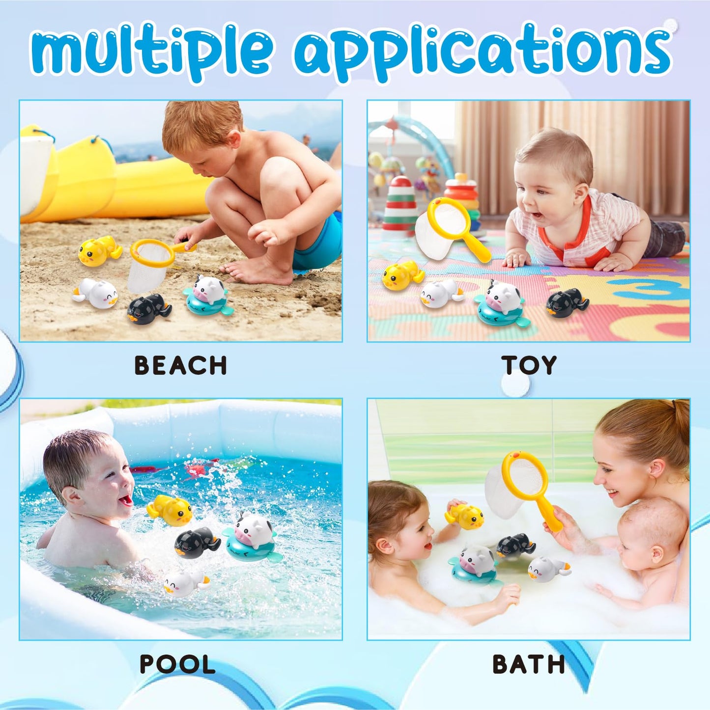 Bath Toys For Kids Ages 1-3, Floating Wind Up Toys For 1 Year Old Boy Girl Gift, Toddlers Bathtub Toys For Babies 6-12 Months, 5