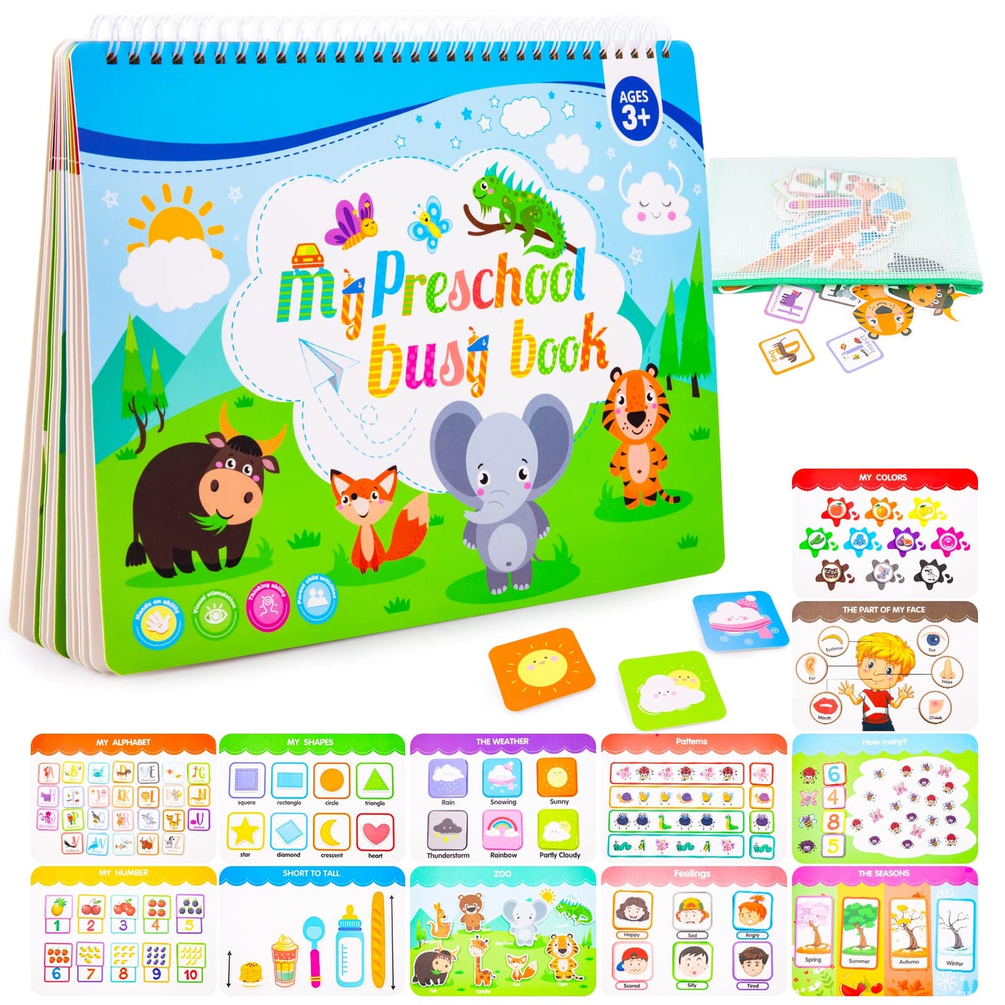 Foayex Montessori Learning Toys For Toddlers | Preschool Books For 3-Year-Old Girls, Educational Learning Activity Book, Birthday Gifts For 2+ 3 4 5 Year Olds Boys And Girls