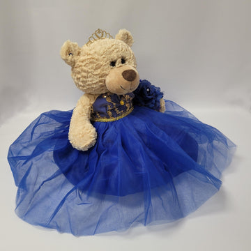 KINNEX COLLECTIONS SINCE 1997 20'' Quince Anos Quinceanera Last Doll Teddy Bear with Dress (Centerpiece) ~ B16632-15G (Royal Blu