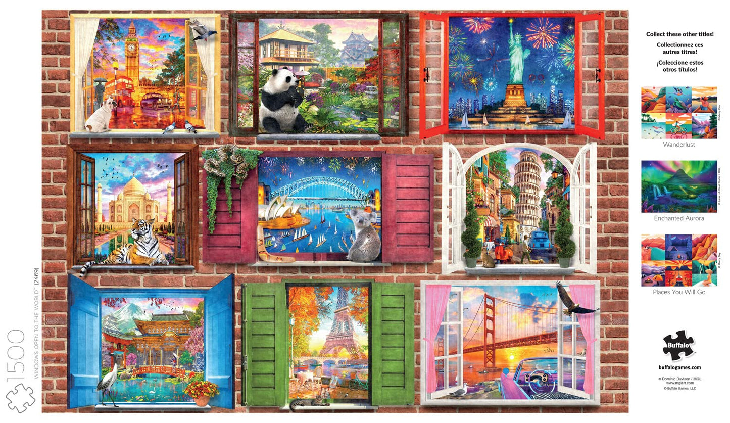 Buffalo Games 1500 Piece Jigsaw Puzzle - Windows Open to The World - Large Multicolor - Challenging Paper Puzzle - Model 2469