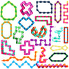 80 Packs Wacky Tracks Fidget 24 Links Finger Sensory Snake Toys Bike Track Chain Toy Chain Fidget Toys Bulk Fidget Toys Snake for Kid mature-themed Stress Relief Party Classroom Home Travel Multi Color