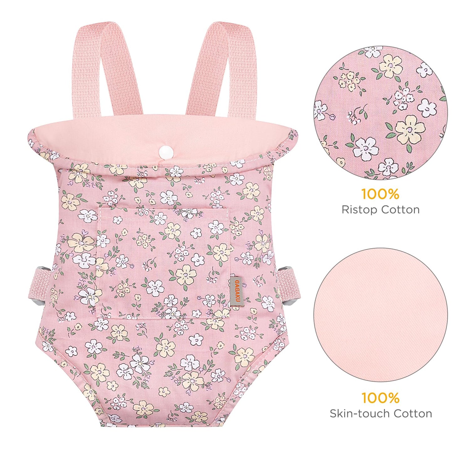 Gagaku Baby Doll Carrier, Toy Baby Carrier For Dolls, Doll Carriers For Toddlers Kids, Baby Doll Carrier For Little Girls, Reborn Baby Doll Accessories - Pink (Pear Flowers)