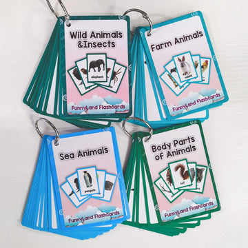 Wild/Farm/Sea Animals Body Parts Learning English Flash Cards Kids Montessori Toys Baby Cards Child Pocket Card Pre-Kindergarten
