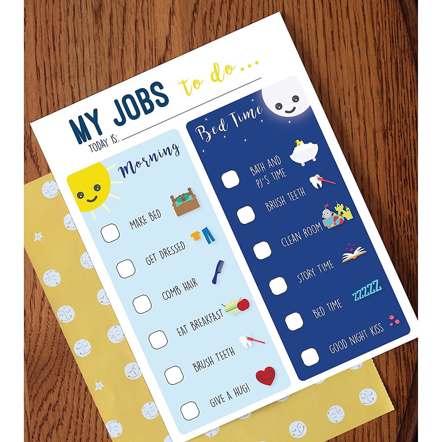 Children Inspire Design Routine Chart for Kids - Morning & Bedtime, Skills Development, Wall Art, 0.1"L x 8"W, Blue, Paper