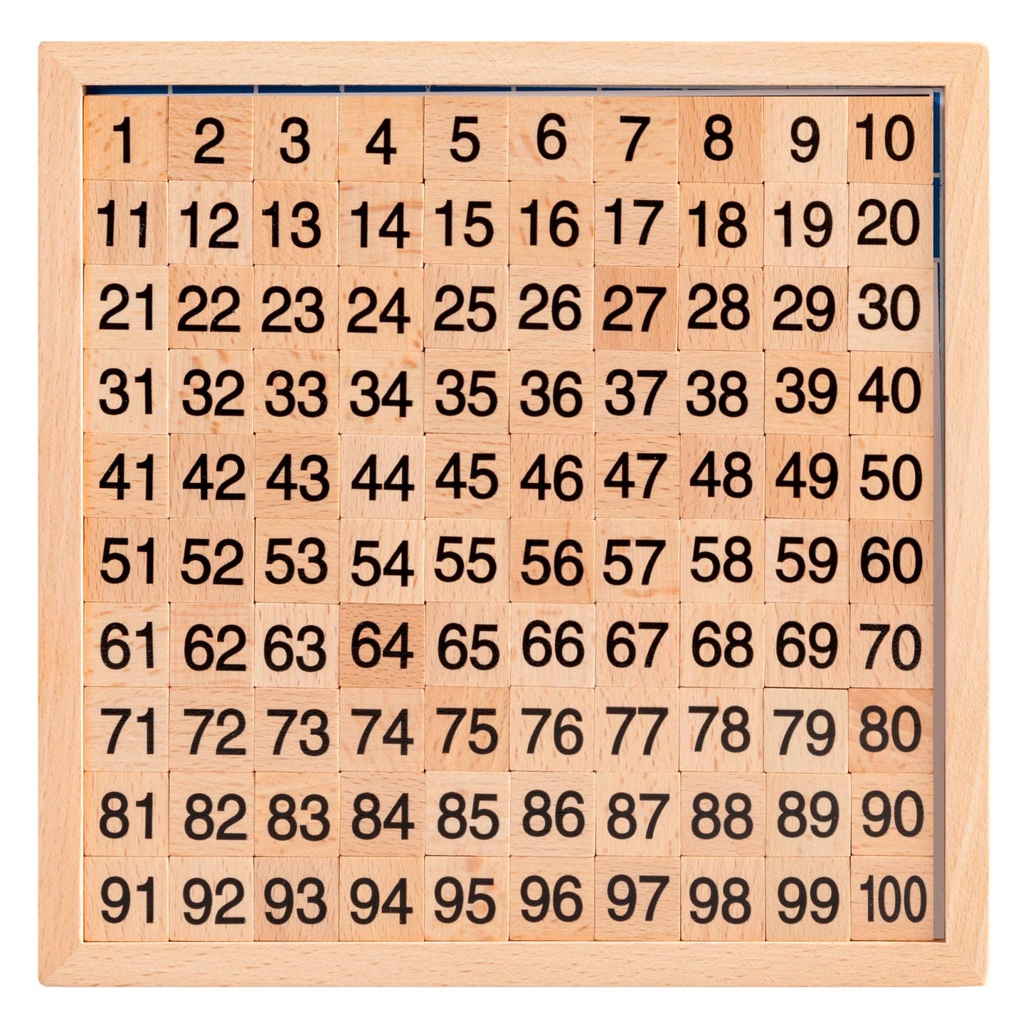 Merryheart Wooden Math Learning Board Toy, Montessori 1-100 Consecutive Numbers Wooden Hundred Digital Board, Educational Game F