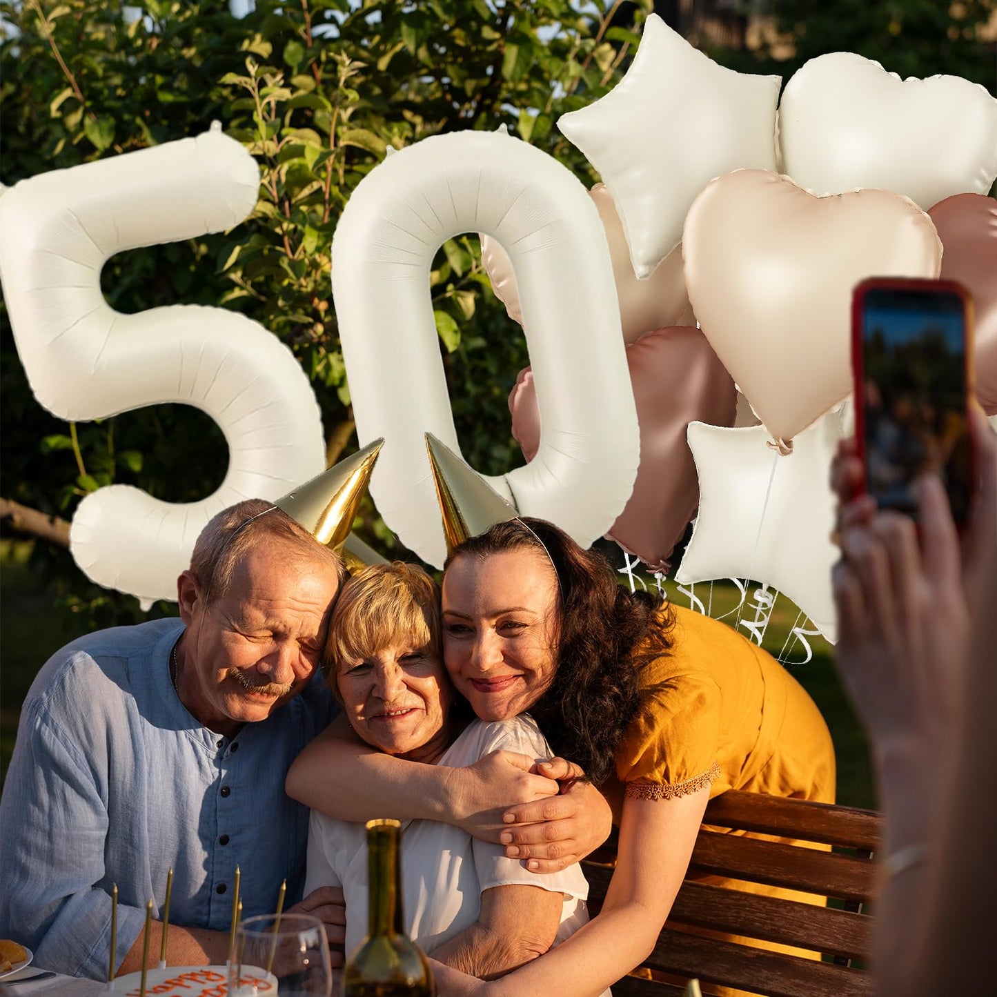 35Th Birthday Balloons Decor, Cream Brown Tan Helium Number 35 Balloon Heart Balloon, Neutral Beige Sand White Nude Foil Star Ba