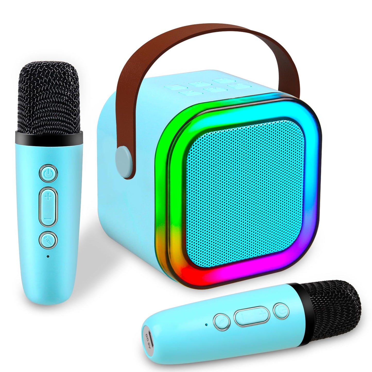Mini Karaoke Machine, Portable Bluetooth Speaker With 2 Wireless Microphone, Toys For 3-12 Years Old Boys Gifts, Kids Karaoke Mi