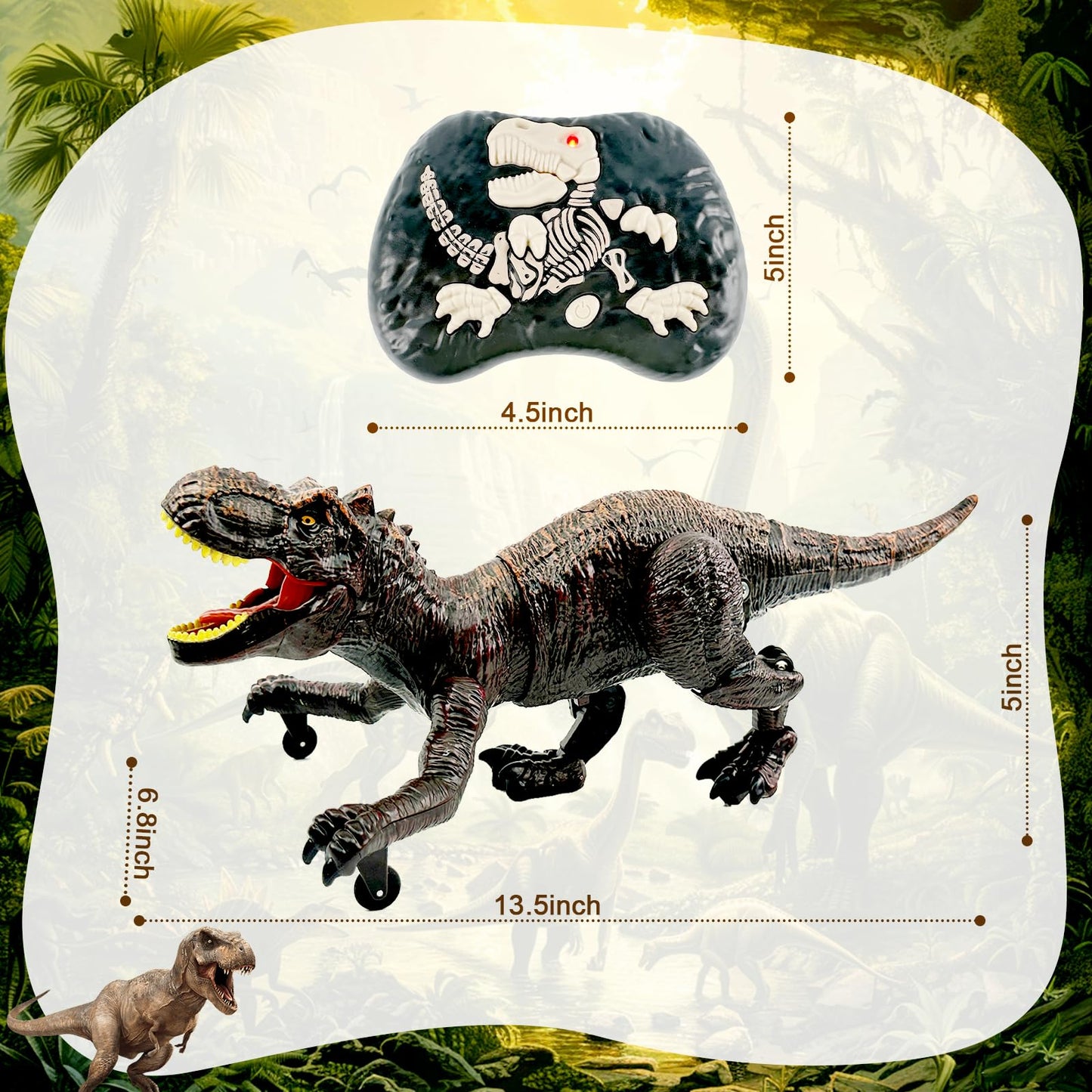 Talgic Remote Control Dinosaur For Boys 4-7, Robot Dinosaur Toys For Kids 5-7, Rc Dinosaur With Realistic Legs & Spray Stream,Remote Dinosaur Toys For Kids3 4 5 6 9 Year Old Boy Birthday Gift (Red)