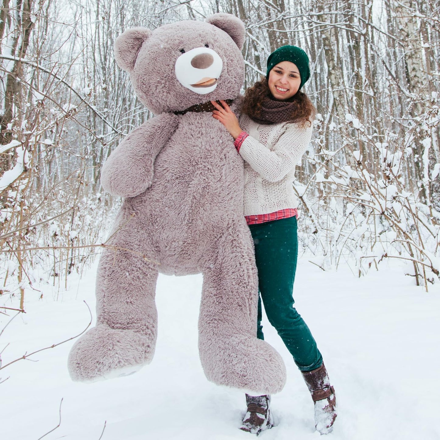Hollyhome 5Ft Giant Teddy Bear Stuffed Animal Huge Teddy Bear Plush With Big Footprints Valentines Gift 5 Feet 5 Feet Grey