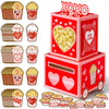 luck sea Valentines Day Popcorn Paper Mailbox Crafts Kit for Kids, DIY Valentine s Mail Box Craft with 50 Exchange Cards Valent