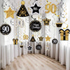 Frienda 30 Pieces 90th Birthday Party Decorations 90th Cards and Hanging Swirls Ceiling Decorations Shiny Celebration Hanging Sw