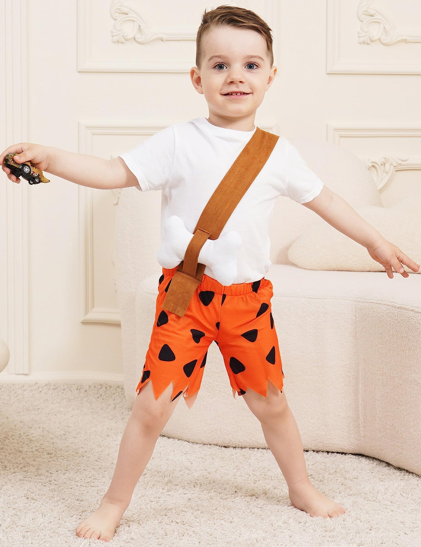 Xianhsuxo Halloween Costume For Toddler Kids Baby Caveman Costume Cosplay Outfit For Girls Boys (Boys, 2-3T)