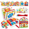 Coogam Toddler Felt Montessori Busy Book - Medium Activity Sensory Boards for Fine Motor Skills - Quiet Book for 3-5 Year Olds