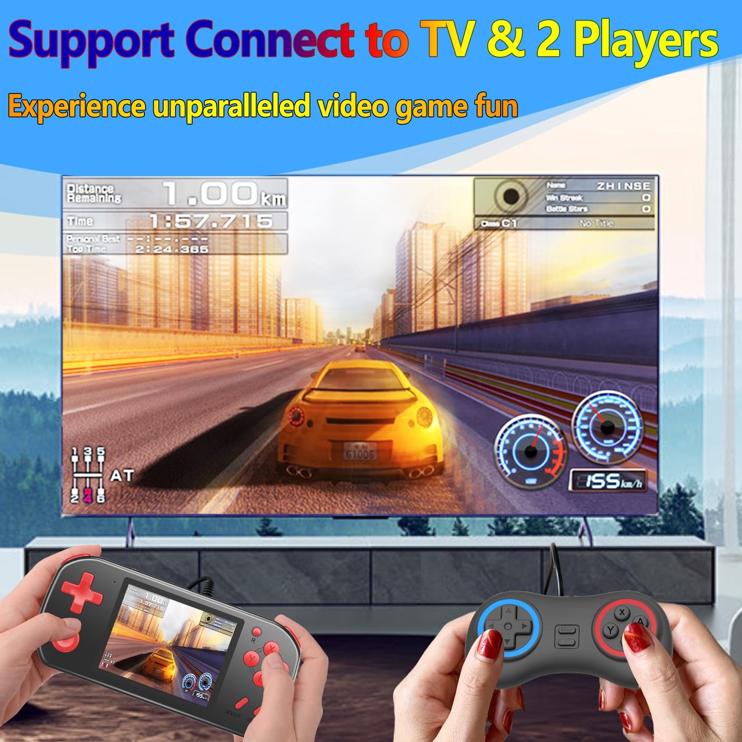 Great Boy Handheld Games For Kids Aldults With 270 Classic Retro Video Game 3.0'' Color Screen Tv Output Rechargeable Arcade Gaming Player,Support 2 Players Gamepad Birthday Xmas Gift (Black)