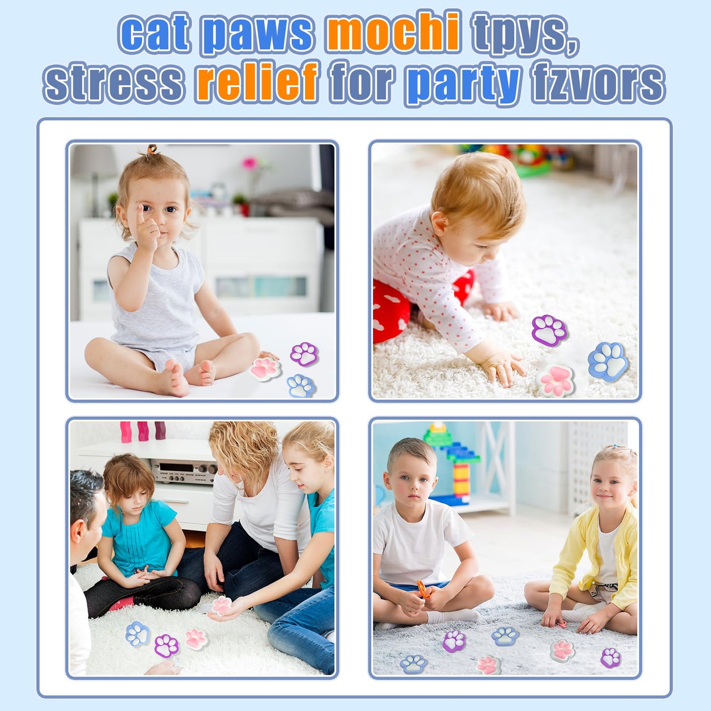 2Pcs Taba Squishy,Cat Paw Squishy Toys, Cute Toys For Fufu Squishy,Mochi Squishy Cat Paw Sensory Toys,Fidget Toys Cat Paw Sticky