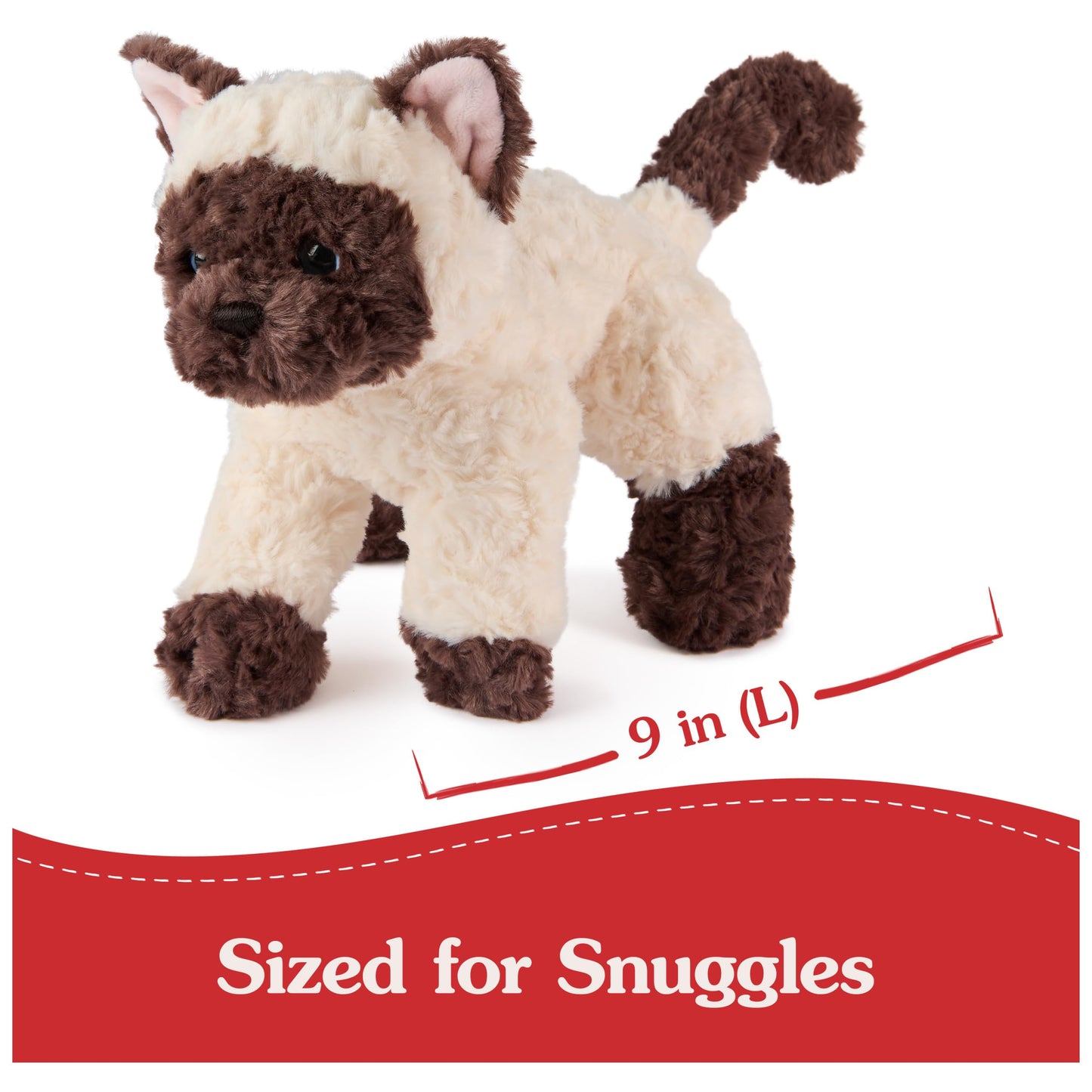 Gund Bootsie Siamese Kitten Plush Toy, Premium Cat Stuffed Animal For Ages 1 And Up, Cream/Brown, 9