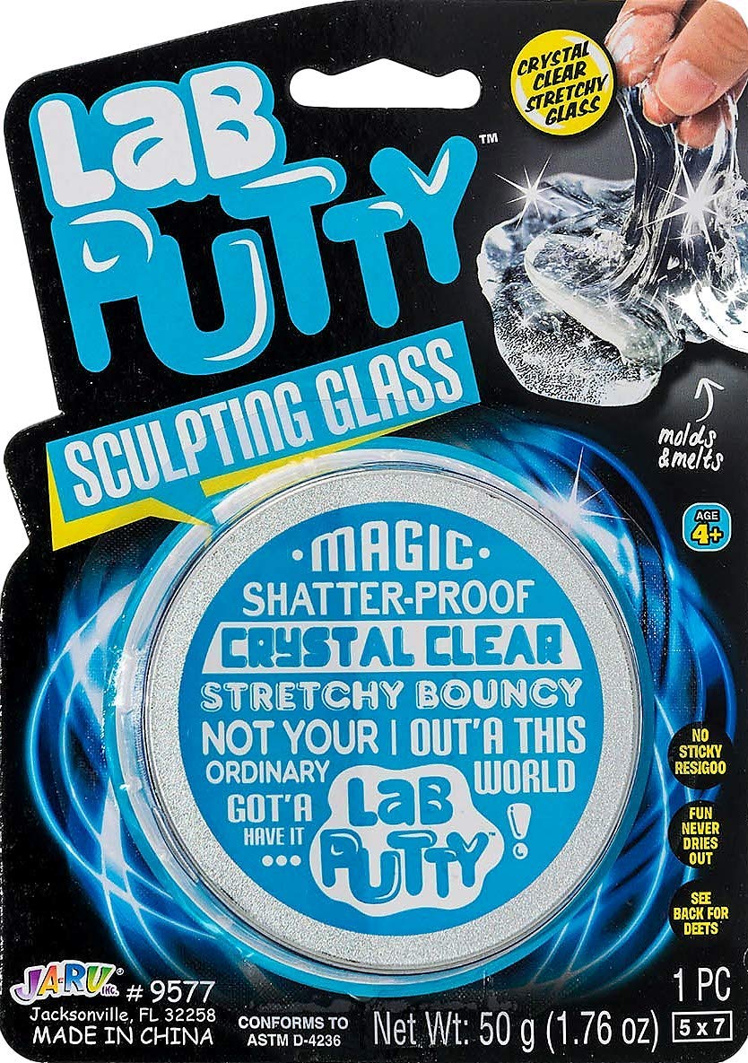 Ja-Ru Lab Putty Clear Slime Fidget Putty With Tin Case (1 Unit) Bouncing Sensory Putty For Kids. Non Sticky Slime Party Favors For Kids. Stress Relief Anger Management Toys. 9577-1A