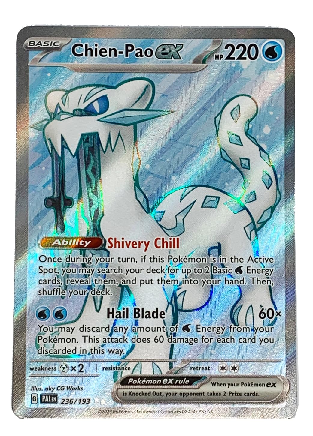 Pokemon - Chien Pao Ex 236/193 - Paldea Evolved - Full Art Ultra Rare Card