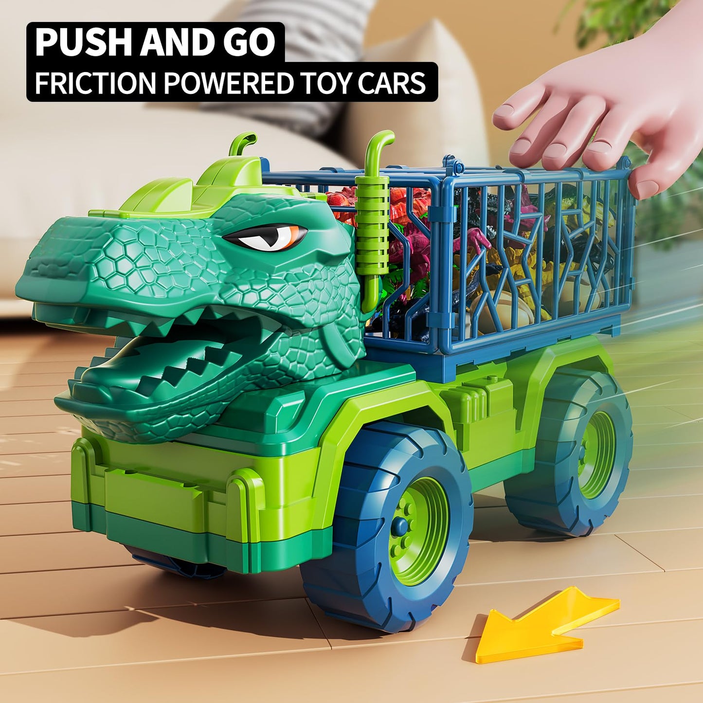Jukudahu Dinosaur Truck Toys For 3 4 5 6 7 Years Old Boy - Dinosaur Toys For Kids 3-5 Tyrannosaurus Transport Car Carrier Truck