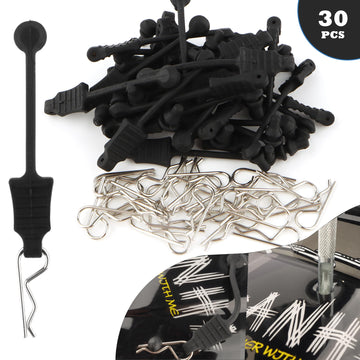 GDOOL 30 Pieces 1.0mm RC Cars Body Clips with Pull Tabs for Universal 1/14 1/16 1/18 SCX24 Remote Control Trucks & 1 PCS Hole Pu