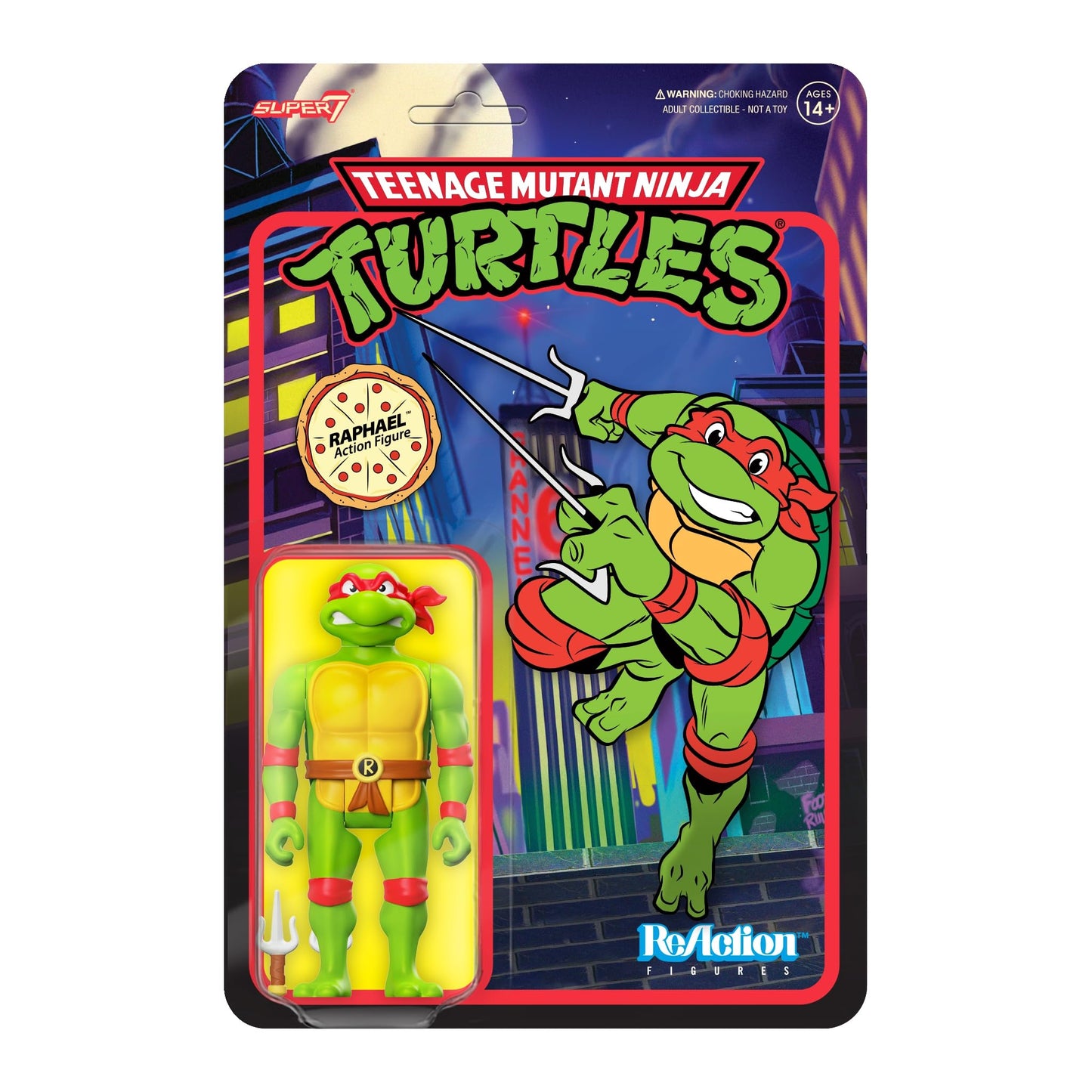 Super7 Teenage Mutant Ninja Turtles Raphael - 3.75' Tmnt Action Figure With Accessories Classic Cartoon Collectibles And Retro Toys