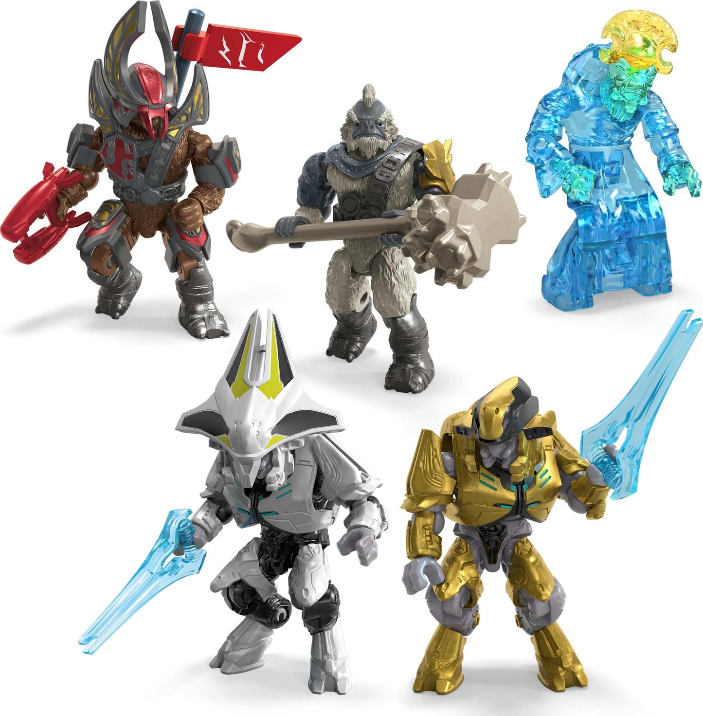 Mega Halo Action Figures Building Toys Set Character Pack with 338 Pieces Poseable Articulation 2 Inches Tall Kids or mature-themed Collectible