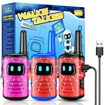 Walkie Talkies For Kids Rechargeable: 3 Pack Kids Walkie Talkies Outdoor Toys For 3 4 5 6 7 8 Year Old Boys Girls Easter Birthda
