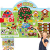 CHEFAN Farm Animals Felt Story Board Set, 3.9 Ft 99 Pcs Preschool Farmhouse Barnyard Theme Flannel Board Storytelling Early Lear