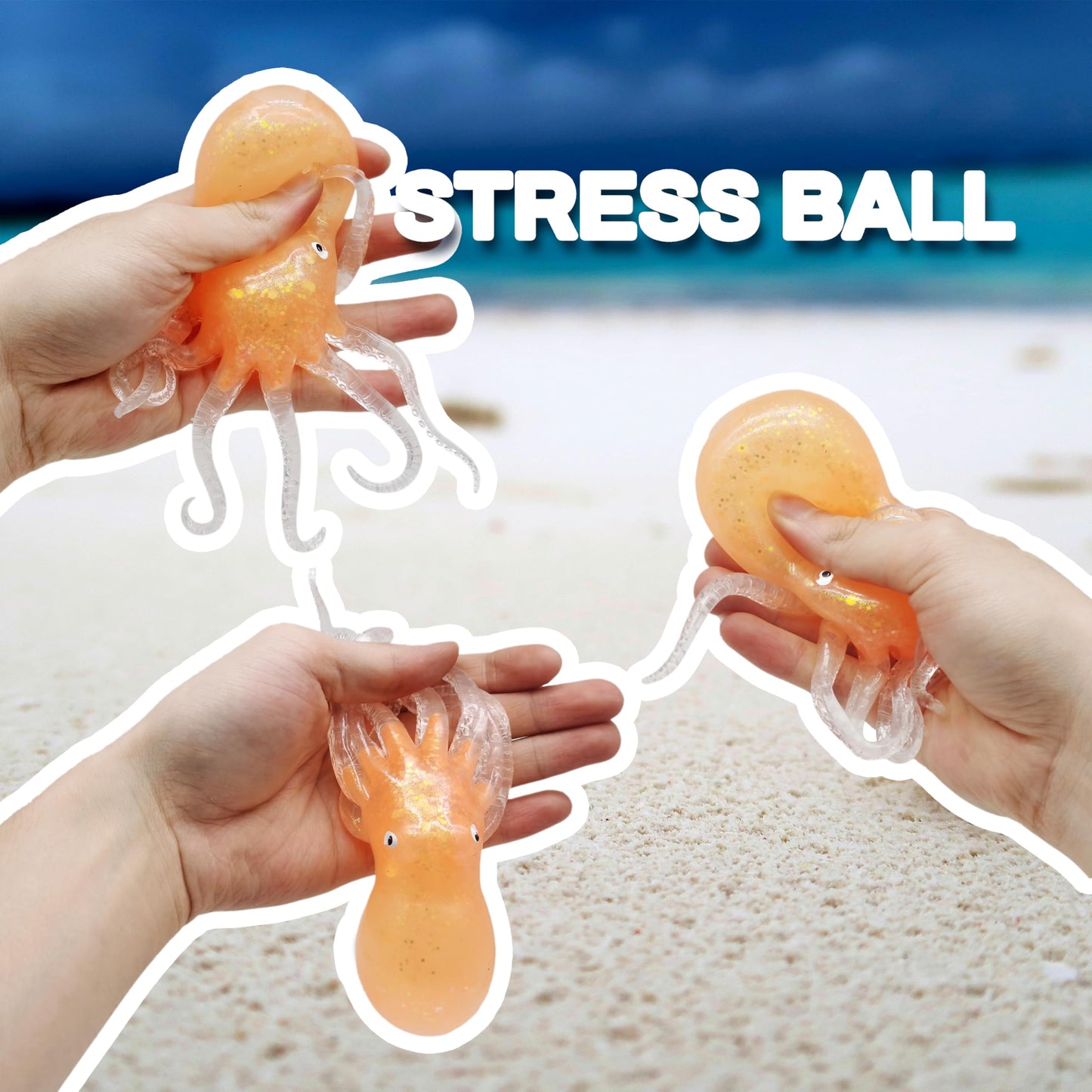 ZTATU Octopus Stress Balls for Kids Squishy Fidget Toys (1PCS) Sensory Squeeze Toys Squishy Balls for Kids, Sea Animals Party Fa