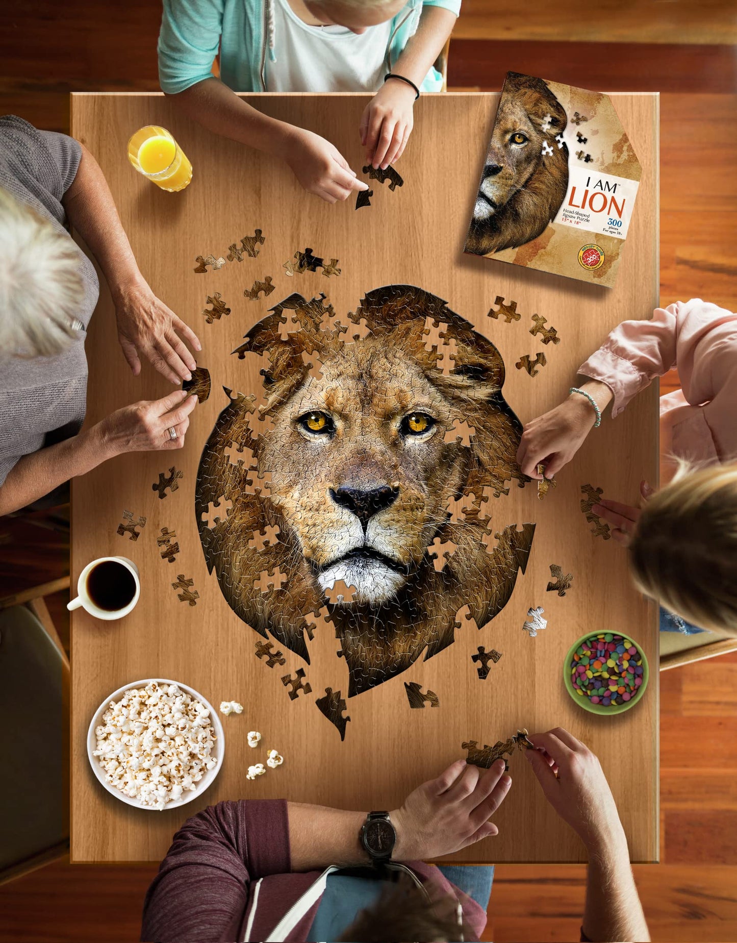 E11Even, Llc Madd Capp Puzzles - I Am Lion - 300 Pieces - Animal Shaped Jigsaw Puzzle (6016)