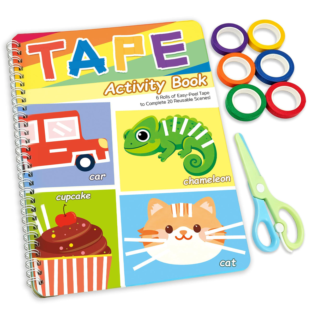 Tape Activity Books for Kids Ages 35, Airplane Travel Activities for Kid