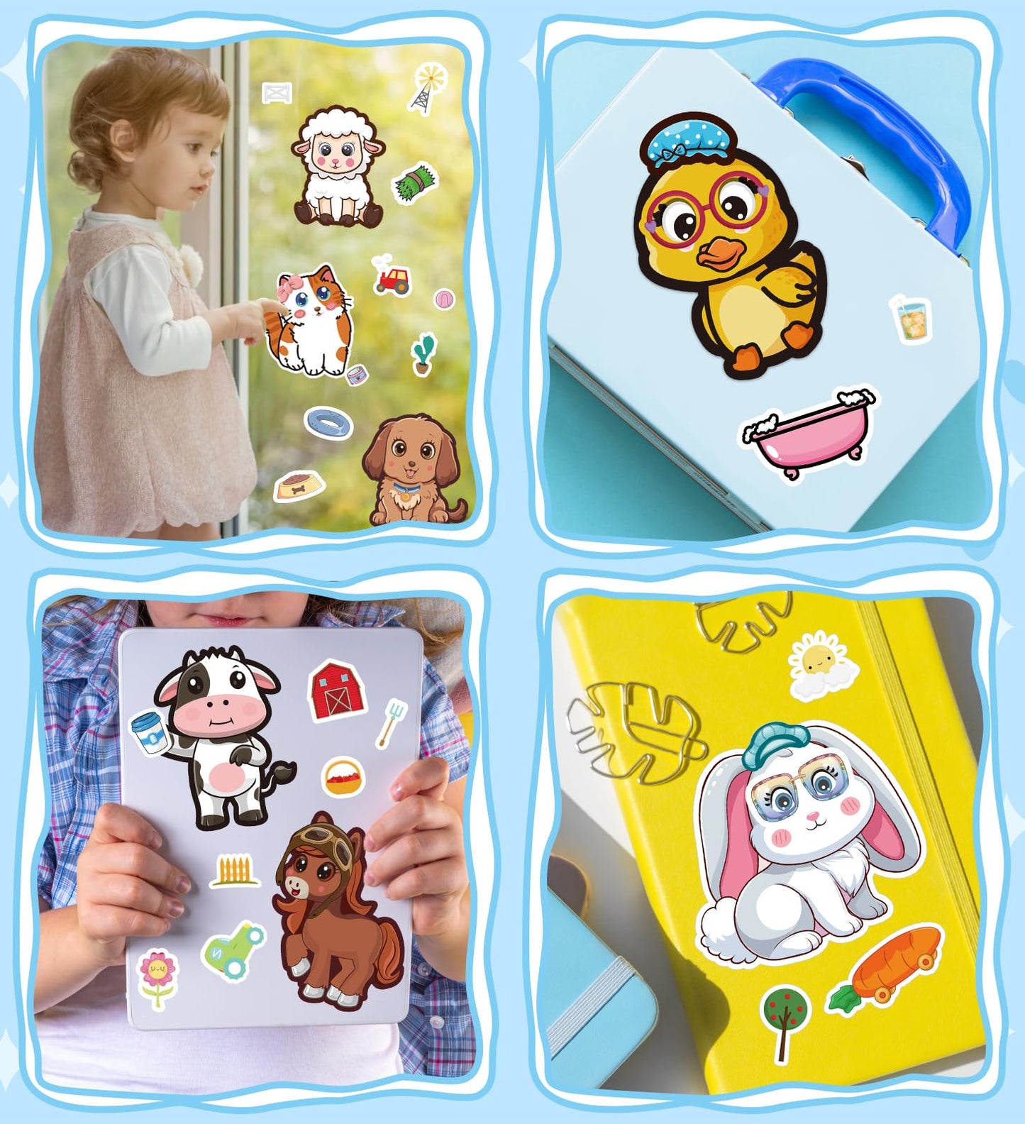 HSHFAMIIY 24 PCS Make a Animal Face Stickers - Stickers for Kids Party Favors Goodie Bags Stuffers Crafts Activities Gifts for K