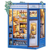 Fsolis Book Nook Kit - DIY Miniature Dollhouse Kit 3D Puzzles for mature-themed Tiny House Mini Booknook Craft Bookshelf Decor 186 Wooden Pieces Gifts for Women Teenagers Book Lovers (Literature Bookstore)