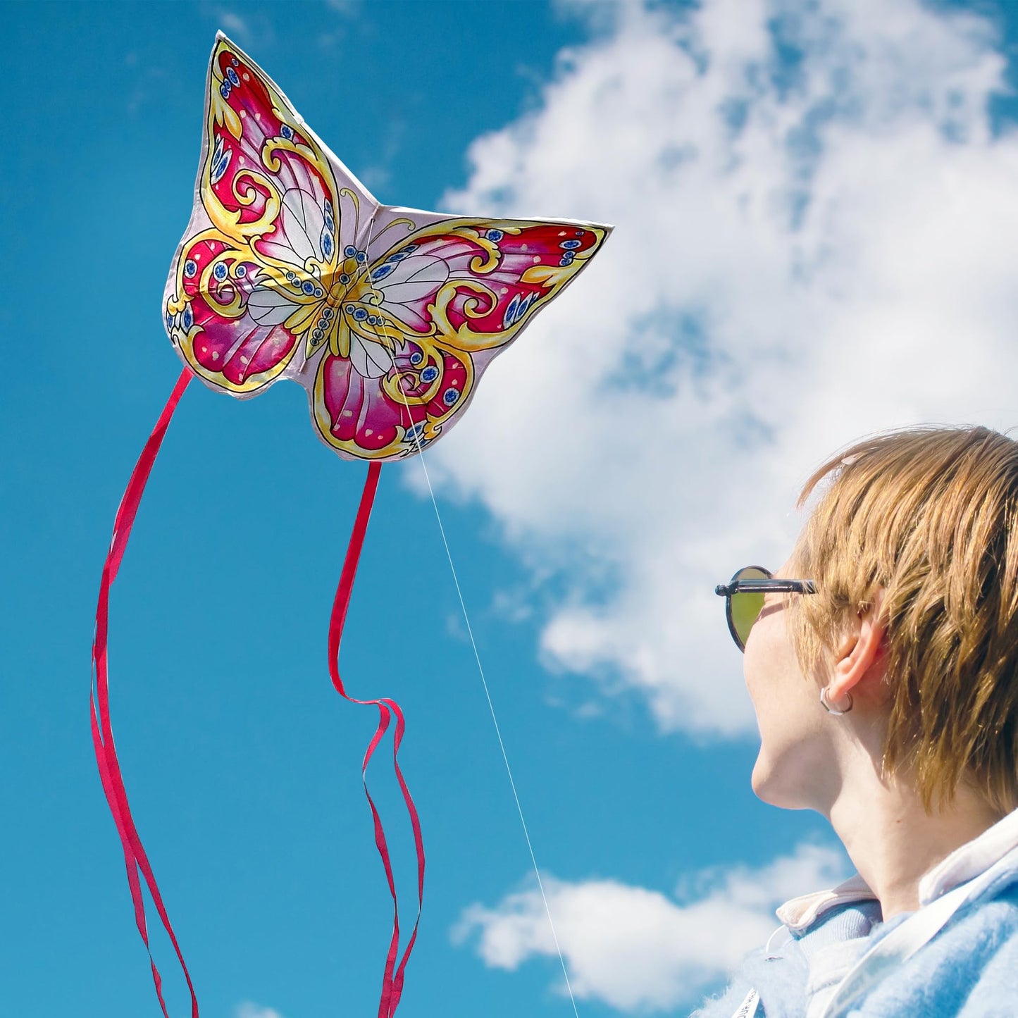 Xida Butterfly Kites For Kids & Adults, Extremly Easy To Fly, Large Kites For Adults, Single Line Kite For Beach Trip, With 200