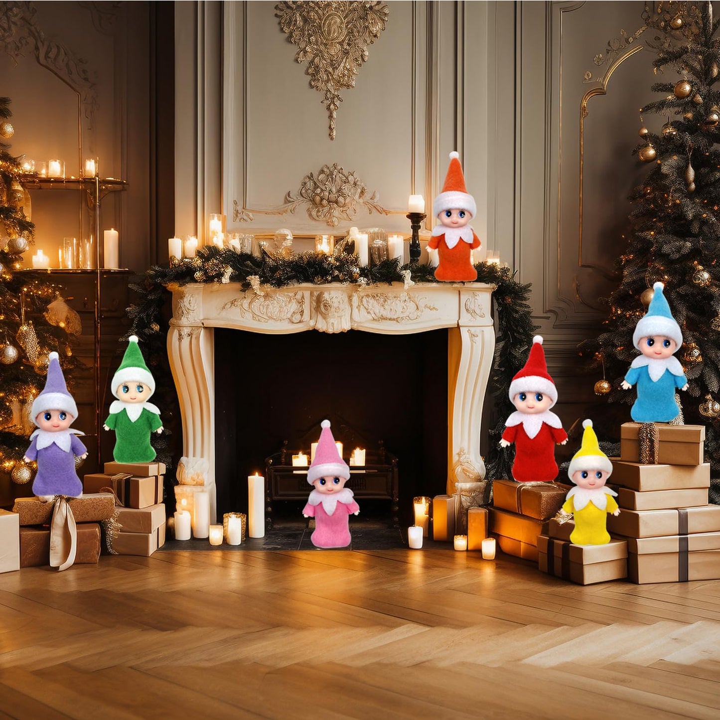 Lovelfstory Elf Accessories Baby, Tiny Christmas Elf Girl And Boy Baby Doll For Xmas Gift (Blue)