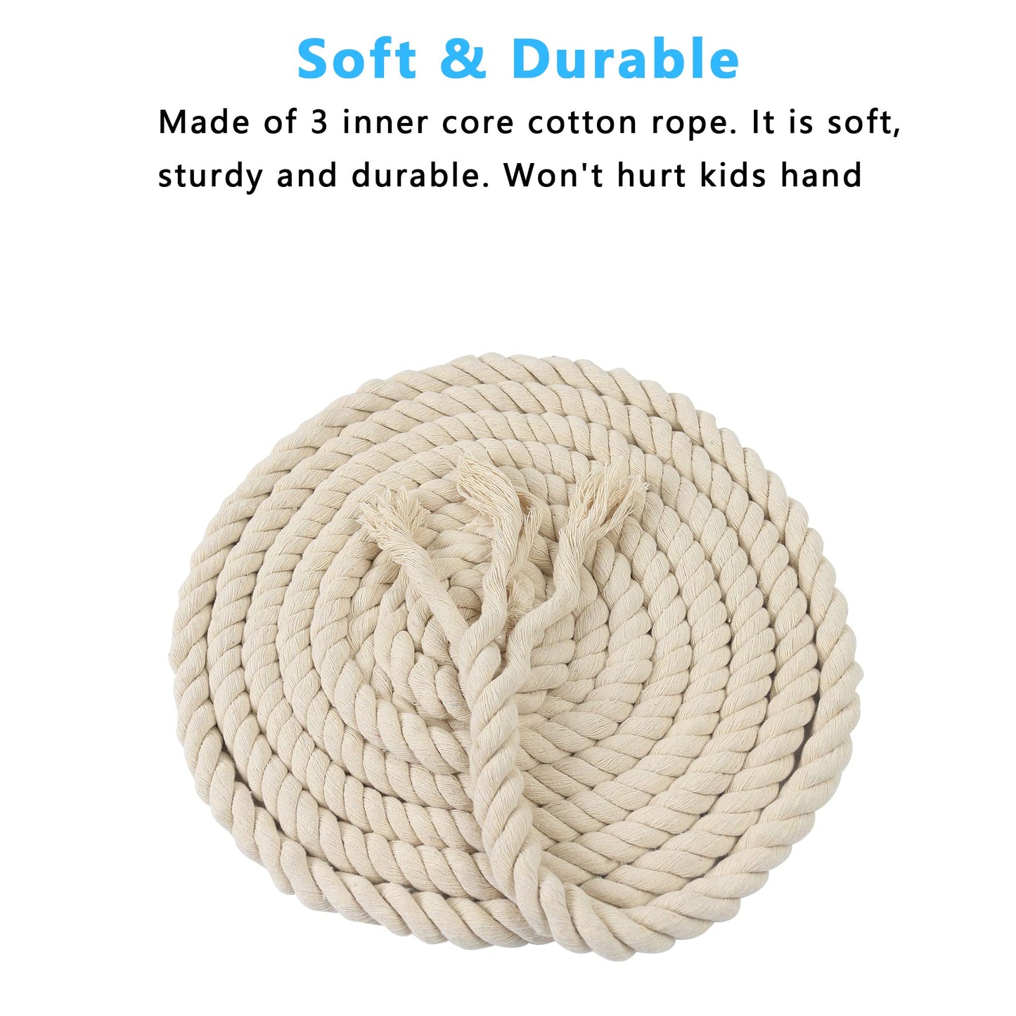 Tug Of War Rope For Kids And Adults, Natural Twisted Cotton Rope, Outdoor Games Set Perfect For Carnival Team Building Activitie