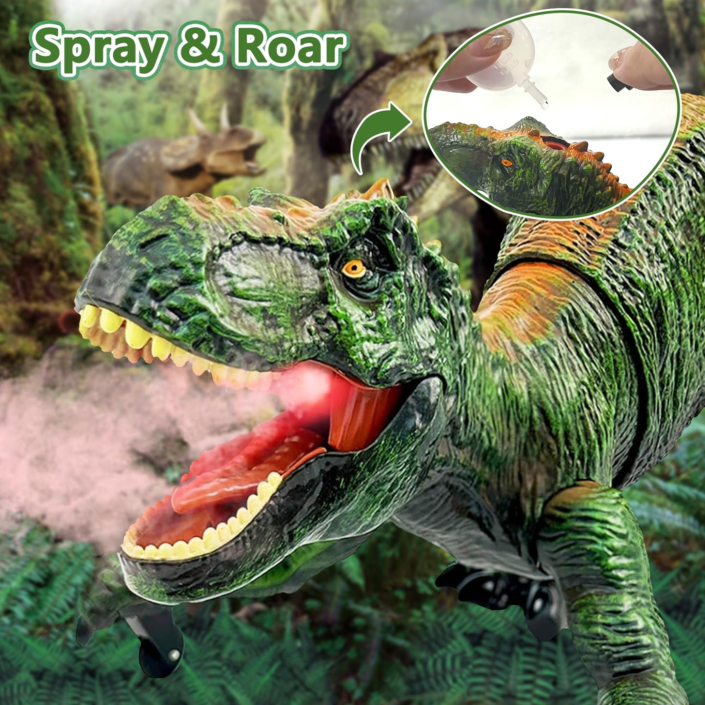 Dinosaur Toys For Kids 3-5-7 Years Old, Remote Control Tyrannosaurus Rex, Kids Toys Boys 3-5, T-Rex With Light & Spray & Roar, Gifts For 3 4 5 6 7 8 Year Old Boy Toys Kids Christmas Stocking Stuffers