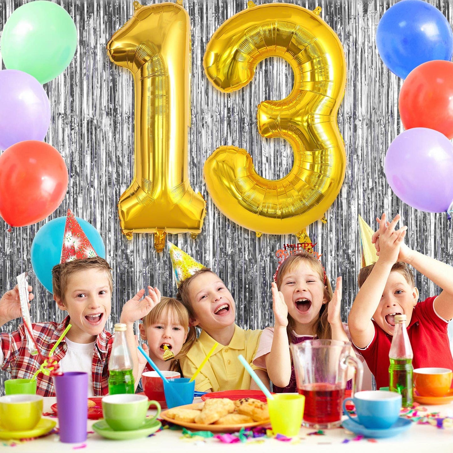 Gold 13 Balloon Numbers, Large 13 Or 31 Foil Balloons, Big Number Balloons 40 Inch For 13Th / 31St Birthday Party And Anniversar