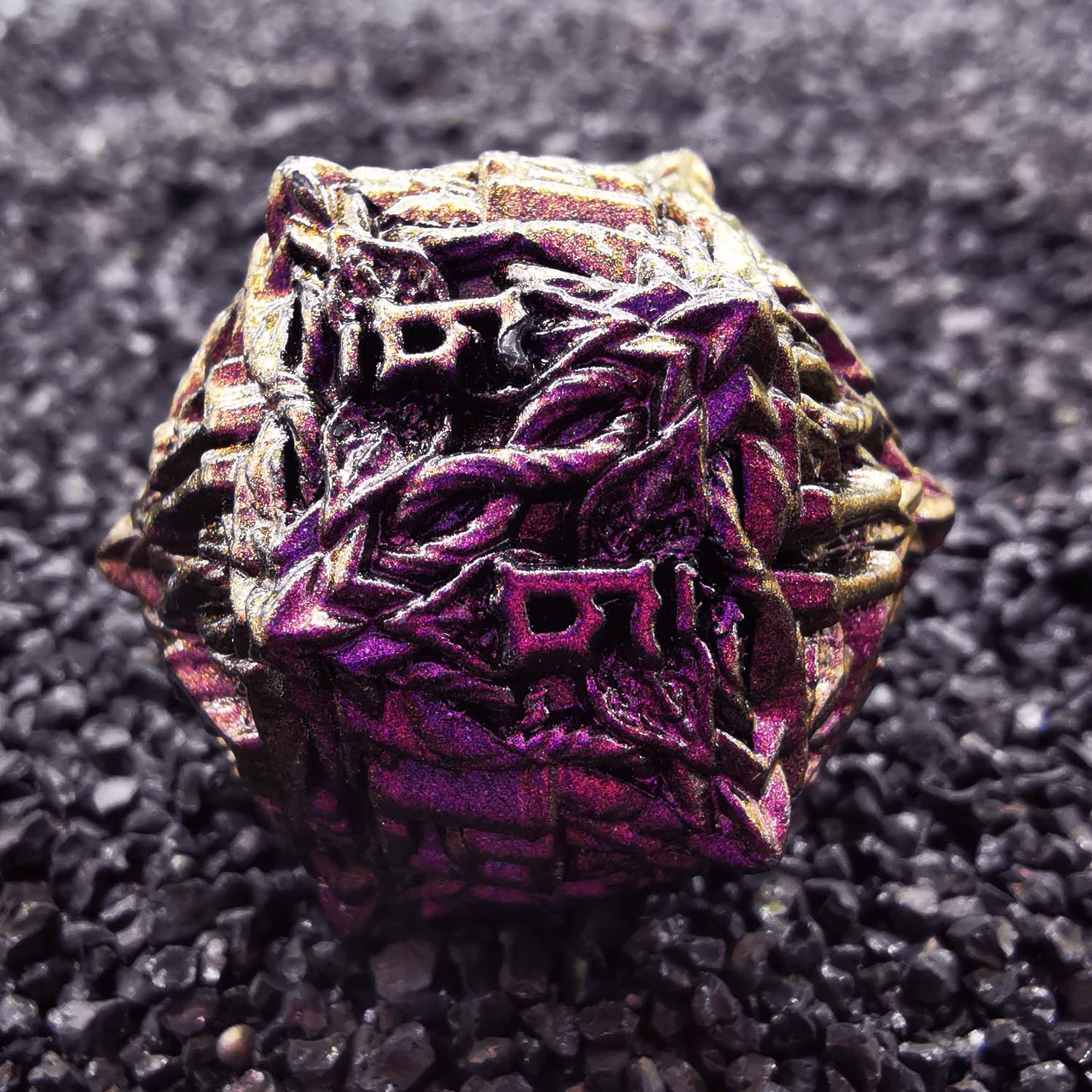 Mjdiceok Dnd Dice Vine Leaf Set Metal Dice 7 Role Playing Dice Polyhedral D&D Solid Dungeons And Dragons Dice (Purple Red)