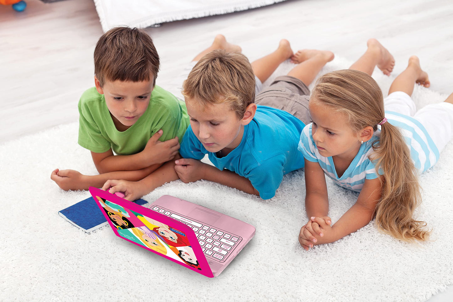 LEXiBOOK Educational Bilingual Laptop - Spanish/English, Pink, Model JC598DPi2, One Size, 124 Activities for Learning and Play