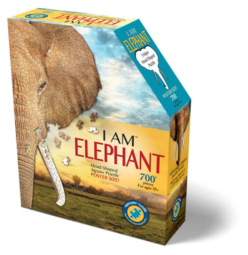 Madd Capp Puzzles - I Am Elephant - 700 Pieces - Animal Shaped Jigsaw Puzzle