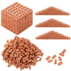Woohome 200 PCS Mini Bricks for Landscaping Crafts Dollhouse and Garden Accessories - Realistic Tiny Blocks (3 Holes Red)