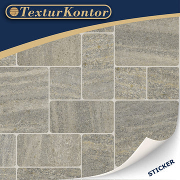 3 Sheets Self Adhesive Floor Tiles For Dollhouse 1:12 Scale (Mosaic Natural Stone)