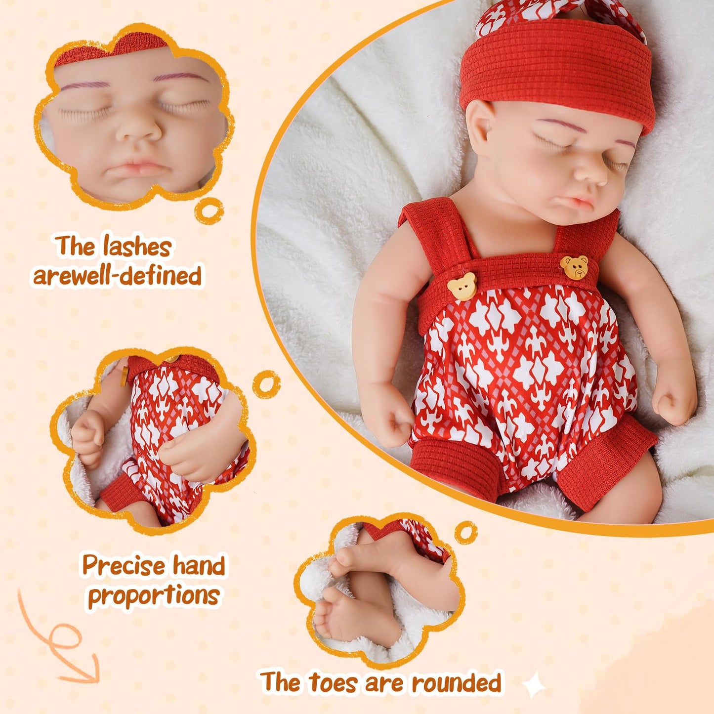 Kuiceo Silicone Reborn Baby Dolls-12.2 Inch Realistic Newborn Anatomically Correct Girl With Realistic Blood Vessels And Skin
