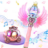 Skirfy Princess Wands For Little Girls, Magic Wand Toys For Girls With Spinning Leds And Magic Sound, Great For Girls, Pink