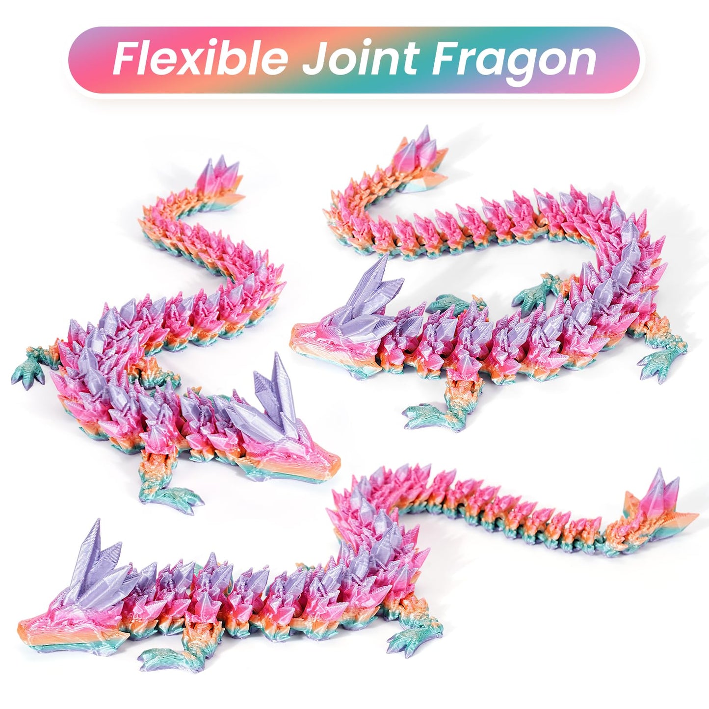 Tboline 3D Printed Dragon Egg, 3D Printer Full Articulated Crystal Animal Fidget Toy, Surprise Easter Mythical Pieces Dragon Toy