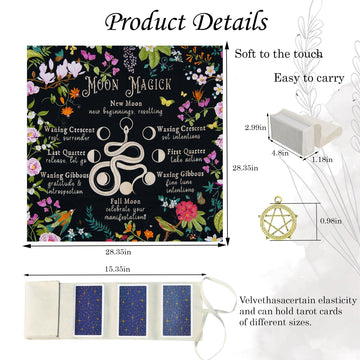 Knana Tarot Cloth Altar Cloth Tarot Mat Witchcraft Tarot Cloth Silk For Reading Tarot Accessories Tarot Cloth For Spread - With